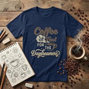 Camiseta Combustível de Café para Sonhadores: Amor Engraçad