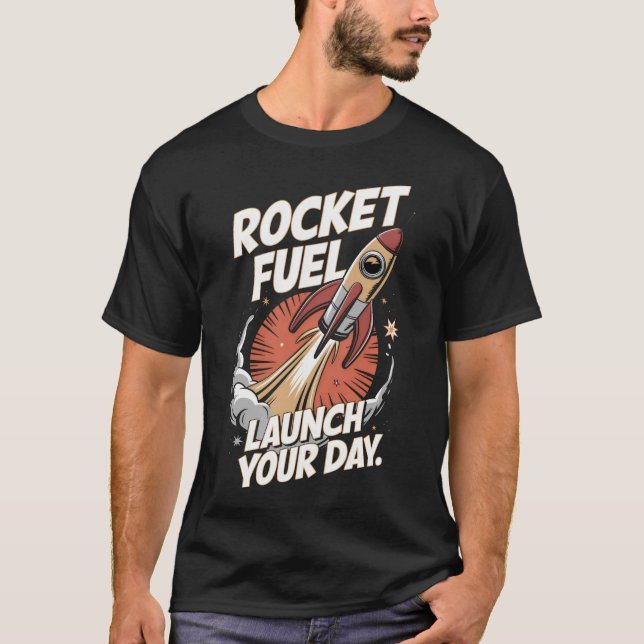 Camiseta Combustível de Foguete - Café (Frente)
