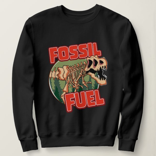 Camiseta Combustível Fóssil de Dinossauro (Frente do Design)