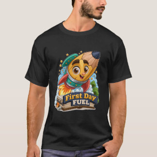 Camiseta Combustível para o Primeiro Dia Lápis Fofo Foguete