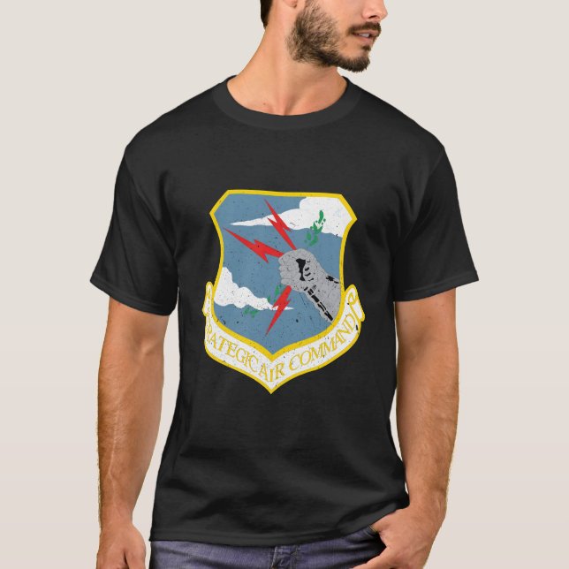 Camiseta Comd Aéreo Estratégico Sac Guerra Fria Grunge (Frente)