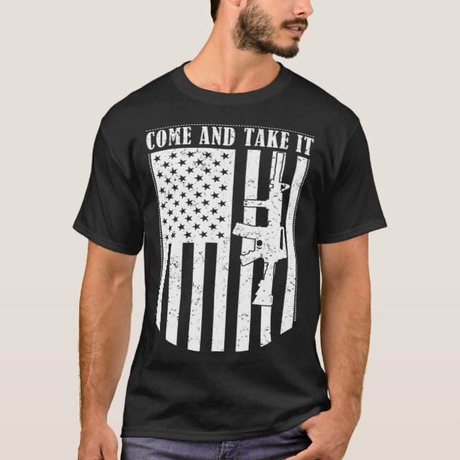Camiseta Come And Take it US Flag Distressed (Frente)
