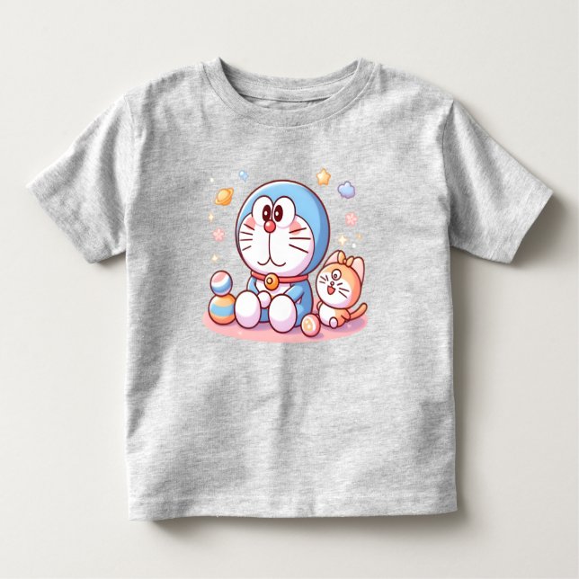 Camiseta Come Come Cat And Doraemon (Frente)