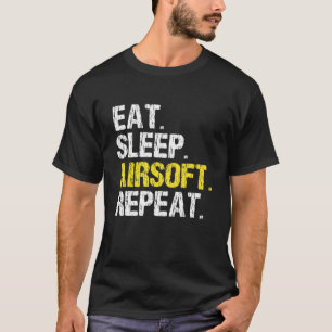 Camiseta Come Sleep Airsoft Repete Presente Engraçado Com 
