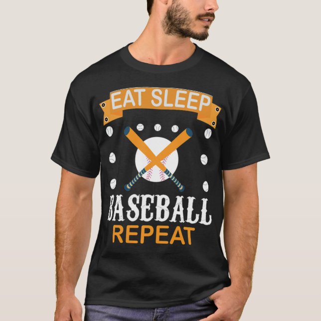 Camiseta Come Sleep Baseball Repete Baseball Amantes de bei (Frente)