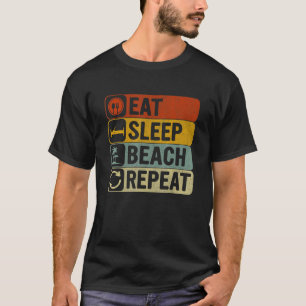 Camiseta Come Sleep Beach Repeat Retro 60s 70s Legal Beach