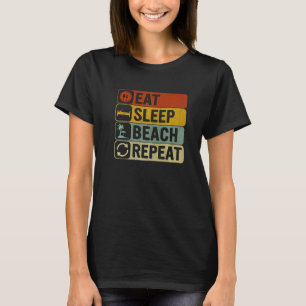 Camiseta Come Sleep Beach Repeat Retro 60s 70s Legal Beach
