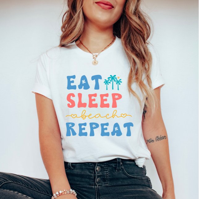 Camiseta Come Sleep Beach Repete Vibes de Verão (Criador carregado)