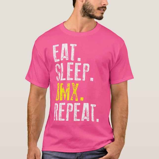 Camiseta Come Sleep Bmx Repete Engraçado (Frente)