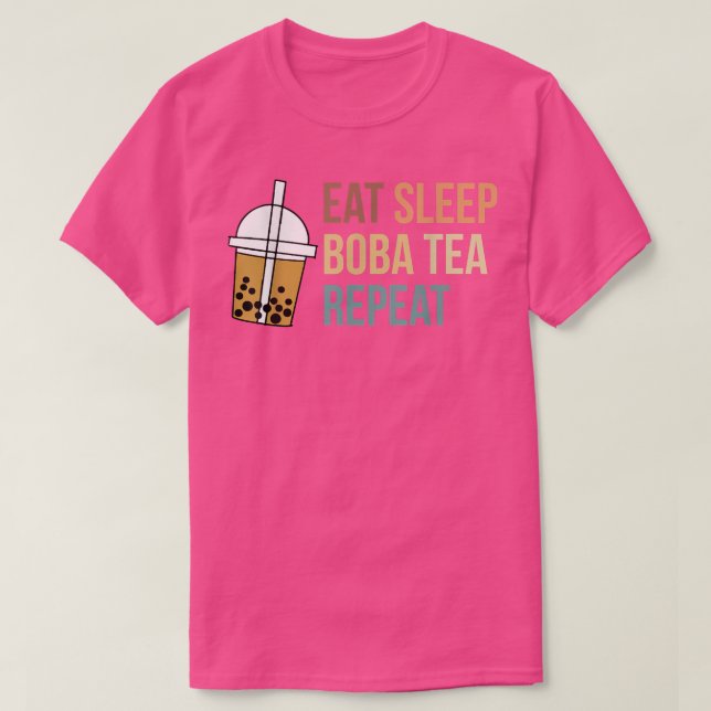 Camiseta Come Sleep Boba Tea Repeat Bubble Tea876 (Frente do Design)