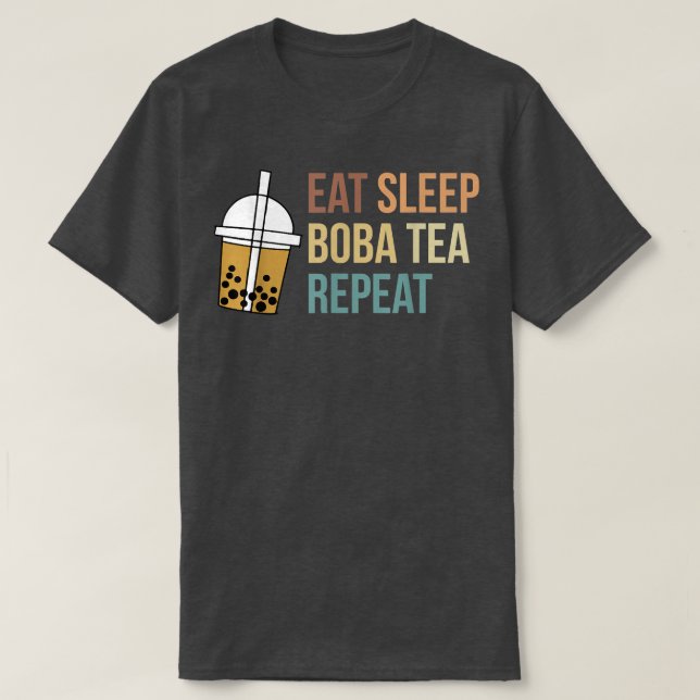 Camiseta Come Sleep Boba Tea Repeat Bubble Tea 879 (Frente do Design)