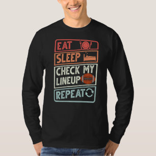 Camiseta Come Sleep Check My Lineup Repete Retro Fantasy Fo