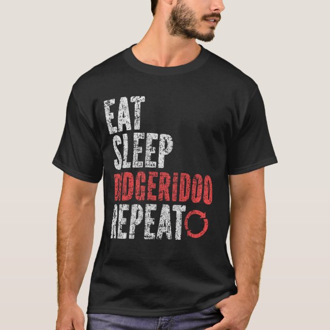 Camiseta Come Sleep Didgeridoo Repetir (Frente)