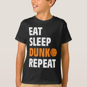 Camiseta Come Sleep Dunk Repete Bball de Basquete Divertido