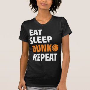 Camiseta Come Sleep Dunk Repete Bball de Basquete Divertido