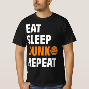 Camiseta Come Sleep Dunk Repete Bball de Basquete Divertido