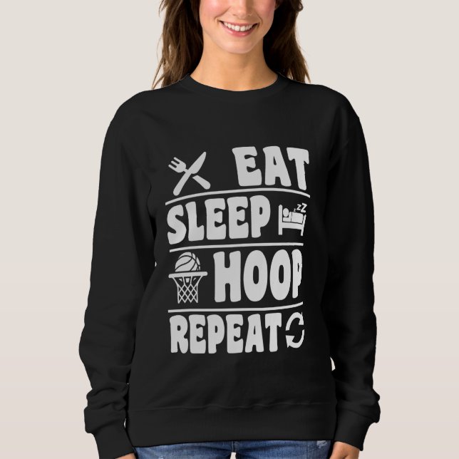 Camiseta Come Sleep Hoop Repete Bola Engraçada (Frente)