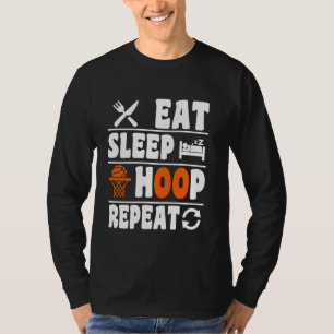 Camiseta Come Sleep Hoop Repete Bola Engraçada