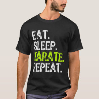 Camiseta Come Sleep Karate Repete Engraçado Legal Presente