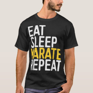 Camiseta Come Sleep Karate Repete Engraçado Presente no Es