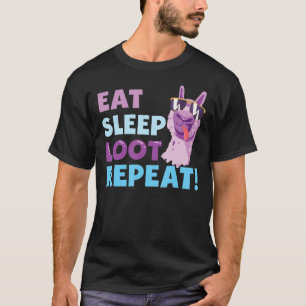 Camiseta Come Sleep Loot Repete LLAMA Birthday Gift Classic