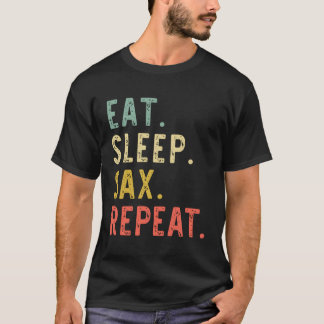 Camiseta Come Sleep Sax Repete O Jogador Saxofone Gift Vint