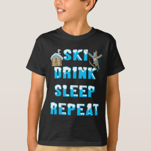 Camiseta Come Sleep Ski Drink Repete Neve Esportes De Inver