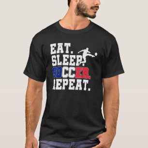 Camiseta Come Sleep Soccer Repetir Ventiladores Gráficos do