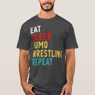 Camiseta Come Sleep Sumo Luta Repetir Ideia do Jogador Engr