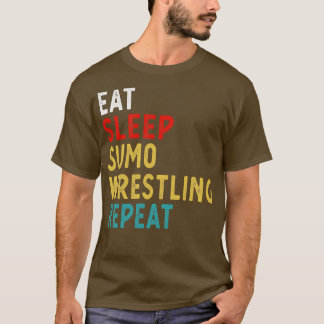 Camiseta Come Sleep Sumo Luta Repetir Ideia do Jogador Engr