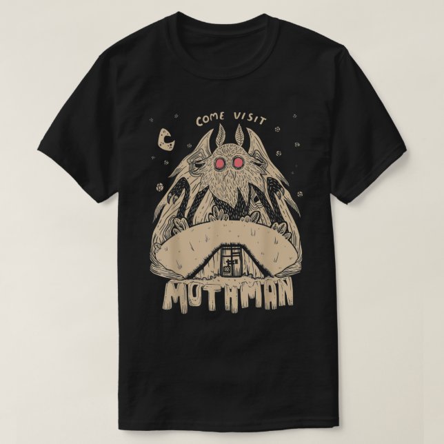 Camiseta Come Visit Mothman  (Frente do Design)
