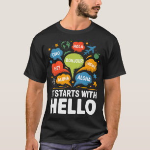 Camiseta Começa com Olá Professora Inclusão Amizade