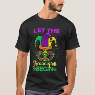 Camiseta Começam as Travessuras Carnaval de Mardi Gras Masc