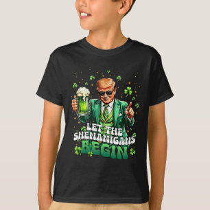 Camiseta Começam as Travessuras Divertido Trump Dia de São