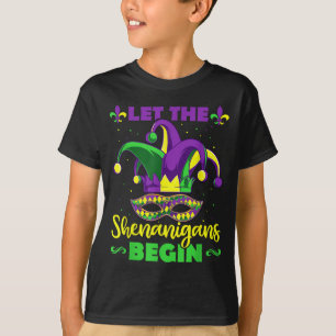 Camiseta Começam as Travessuras Máscara de Chapéu de Bobo d
