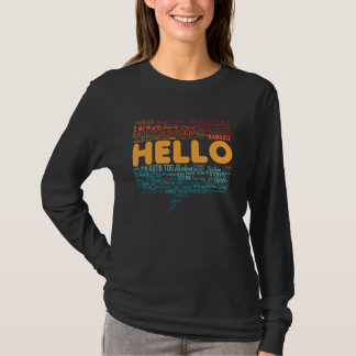 Camiseta Comece com Alô, aprendizado de idiomas do mundo di