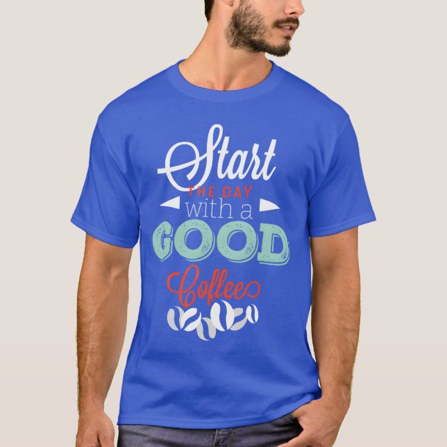 Camiseta Comece com um bom amigo Café (Frente)