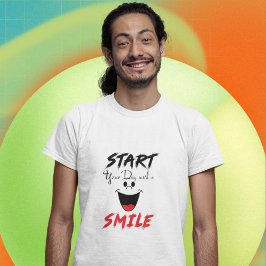 Camiseta Comece Seu Dia Com Um Sorriso