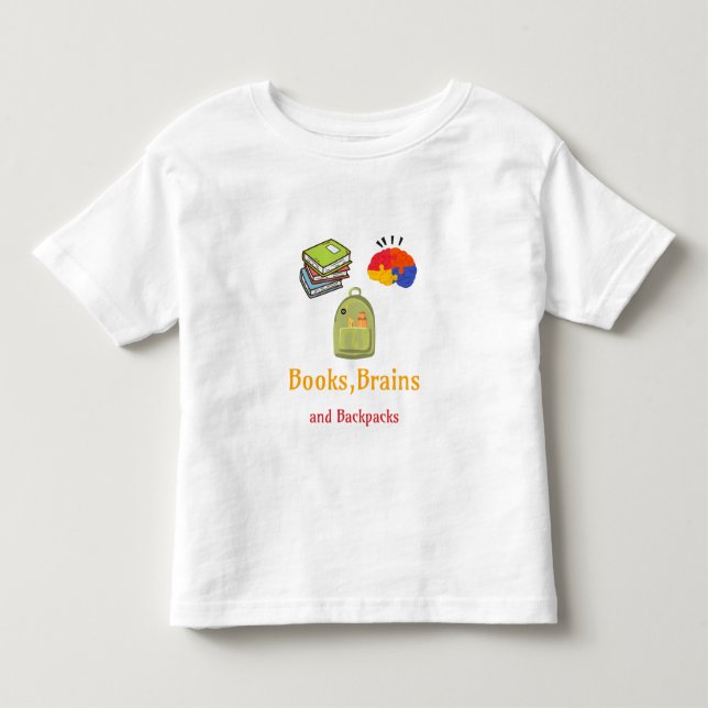 Camiseta Começo Da Escola De Cérebros E Mochilas (Frente)