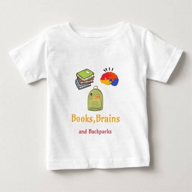 Camiseta Começo Da Escola De Cérebros E Mochilas (Frente)