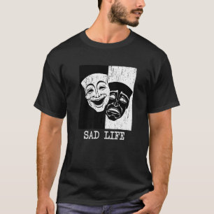 Camiseta Comédia De Drama Triste Com Máscara De Máscara De 