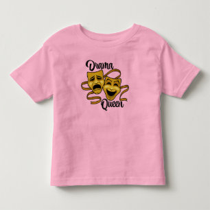 Camiseta Comédia Dourada e Teatro Tragédia Máscara Rainha D