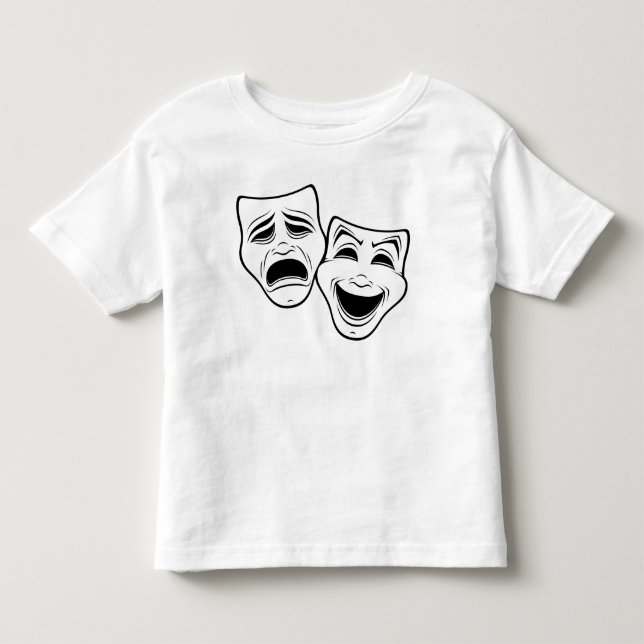 Camiseta Comédia E Teatro Tragédia Mascaram Linha Negra (Frente)
