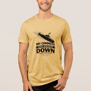 Camiseta Comédia Submarina de Deslocamento Reto para Baixo
