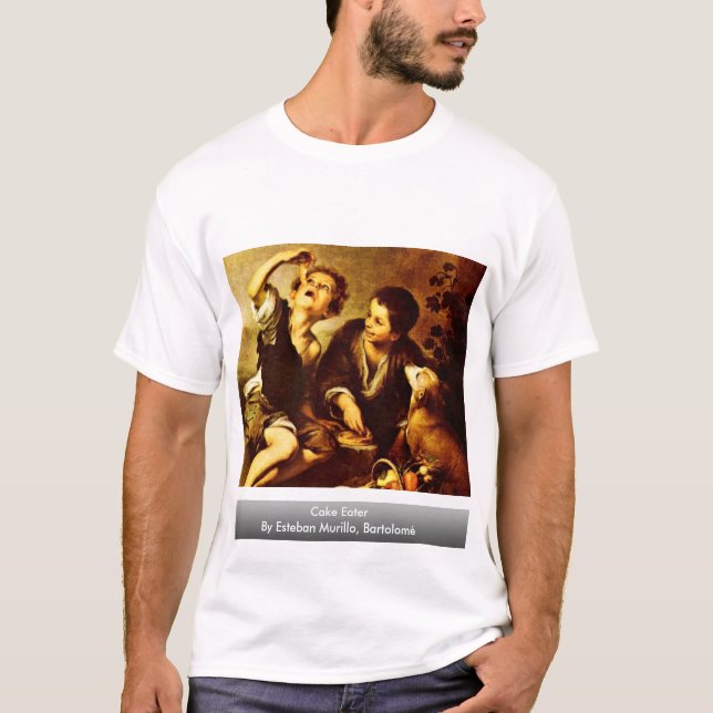 Camiseta Comedor do bolo por Esteban Murillo, Bartolomé (Frente)