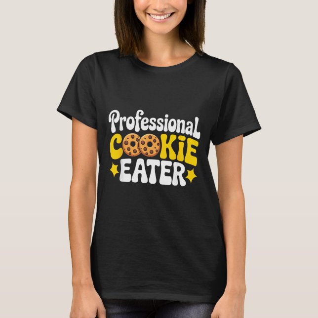 Camiseta Comedor Profissional de Biscoitos Amante de Chocol (Frente)