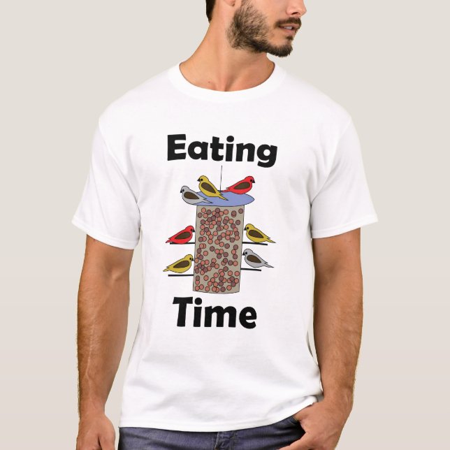 Camiseta Comedouro de Pássaros no Quintal, Hora de Comer, A (Frente)