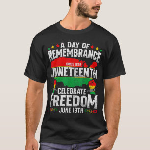 Camiseta Comemoração celebra liberdade juneteenth preto