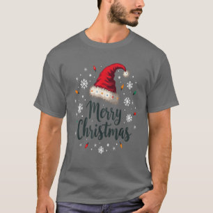 Camiseta Comemoração da Família Feliz Natal Santa Hat Xmas