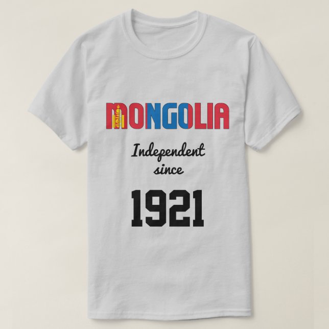 Camiseta Comemoração da independência da Bandeira da Mongól (Frente do Design)
